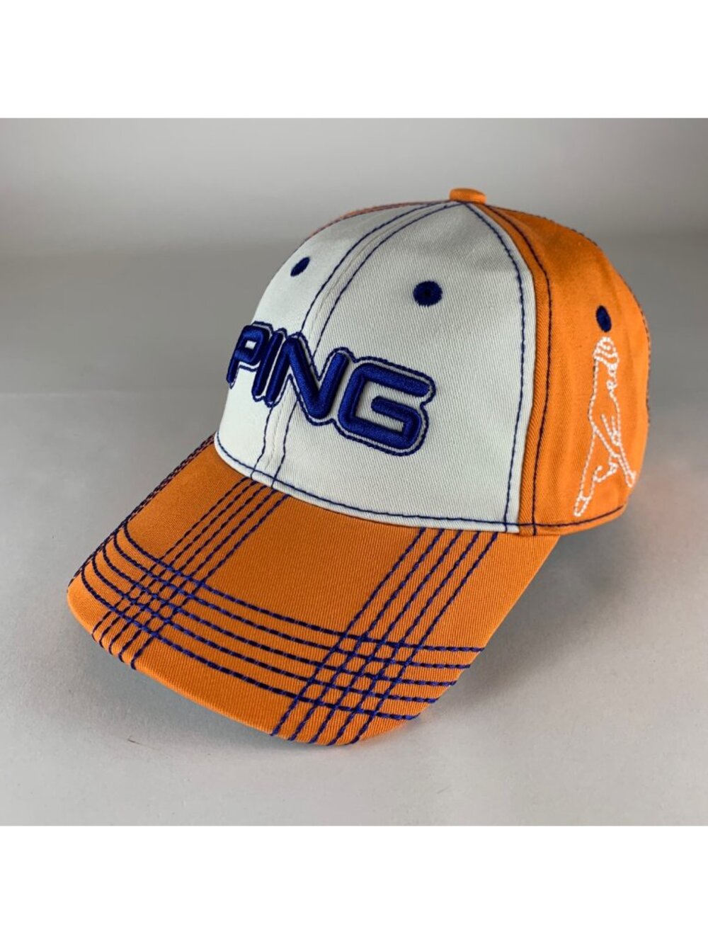 Ping Golf Unisex Orange White Snapback Adjustable Hat New